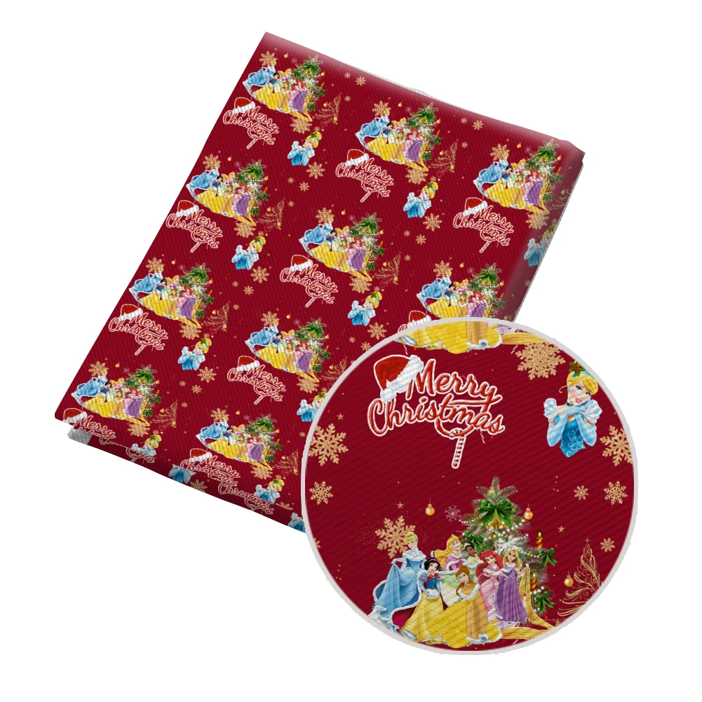 

Рождественская хлопчатобумажная саржевая ткань Disney Princess для шитья одежды в стиле пэчворк 50*145