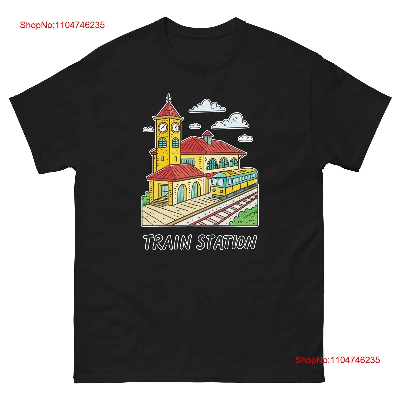 Фото Футболка Train Station Everyday Location Building Place, винтажная стираная футболка с рисунком, универсальный стильный топ для повседневной носки, повседневная одежда №1