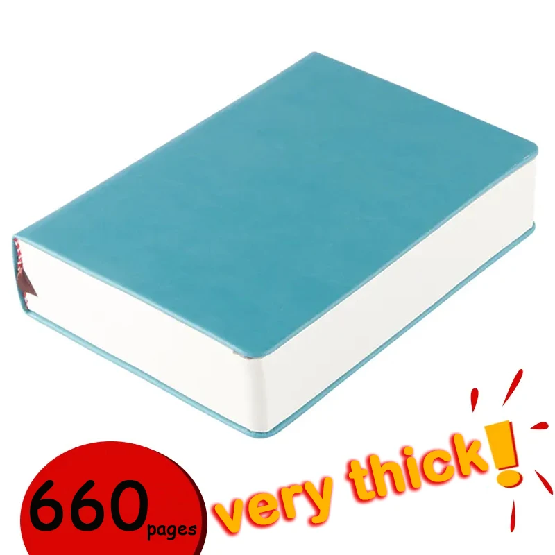 

Super Thick Blank Book,80gsm,660pages Leather Sketchbook A6/A5/A4 Journal Notebook Daily Business Office Work Notepad Stationery
