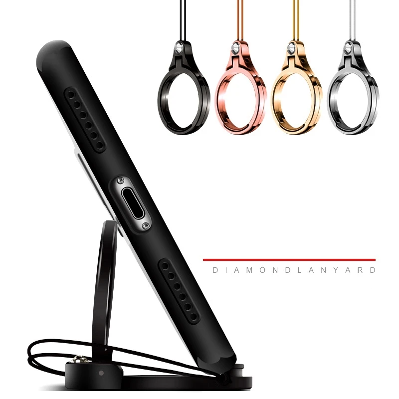 1pc metal lanyard for keys phones strap universal keycord lanyards finger mobile holder stand accessories for iphone 7 plus 8 6s free global shipping