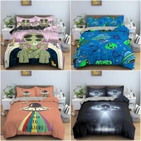 alien duvet cover set kids bedding set boys girls cartoon ufo printed comforter covers single double kids adult king queen size