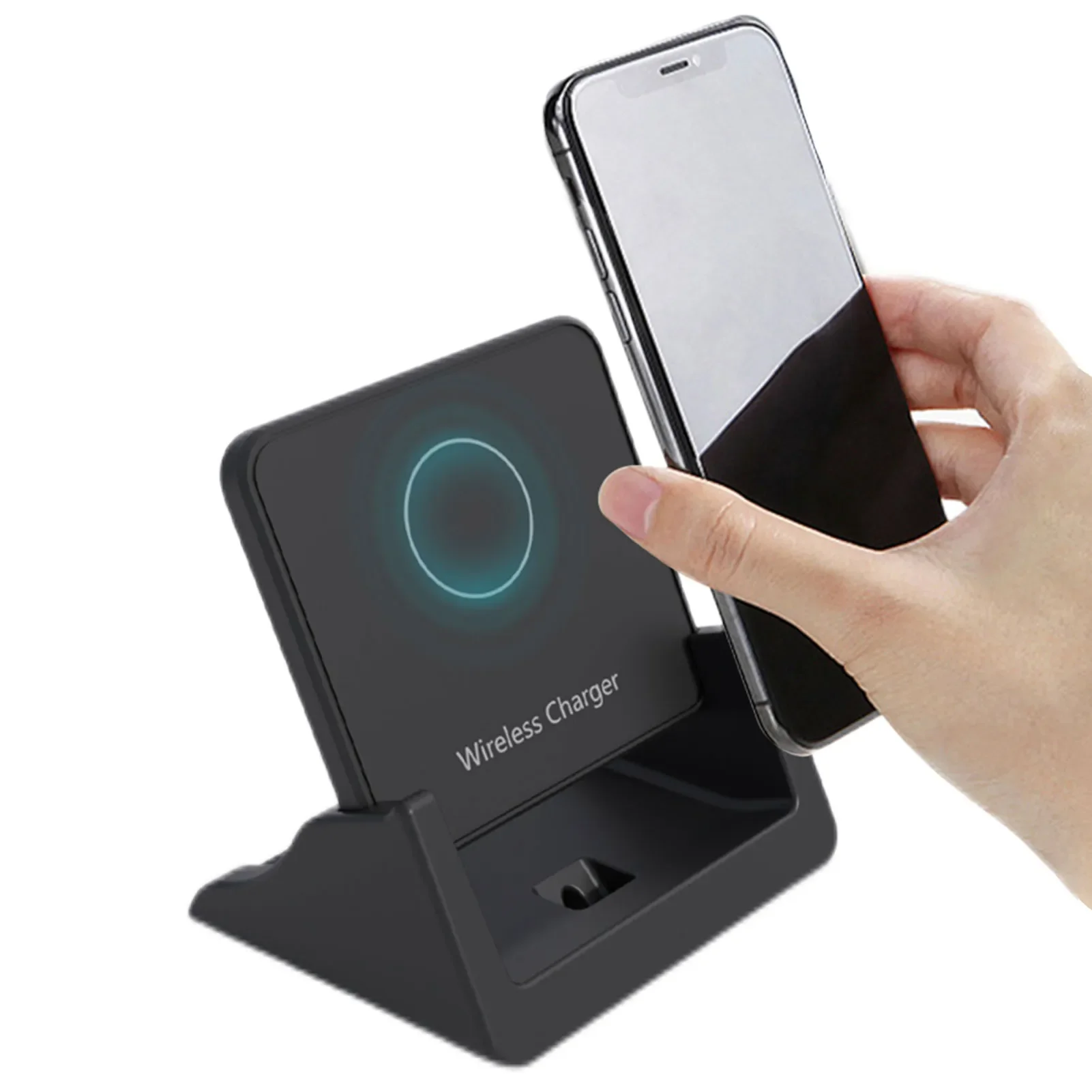 

10W Wireless Charger LED C Fast Charging Holder Stand Air-cooled Wireless Charging Tray Horizontal Screen Charging For