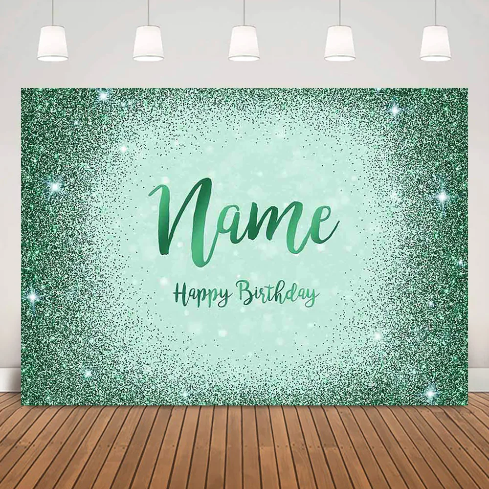 

Фон с зелеными блестками в горошек для детского дня рождения