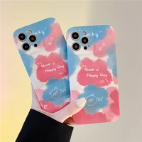 13 pro case down jacket puffer rainbow sky cloud letter silicon wave cover for iphone 11 12 pro max xr x xs 7 8 plus lucky cases