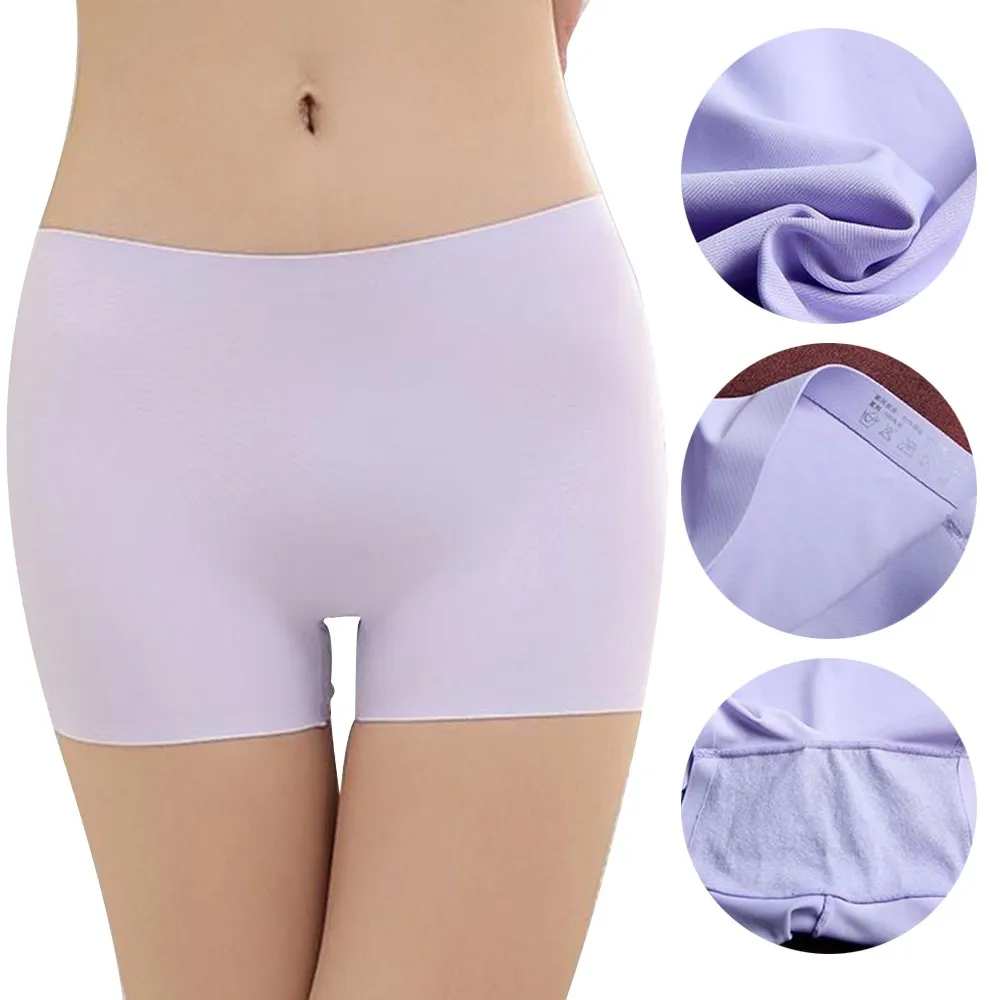 

Women Ice Silk Ultra-thin Underwear Seamless Soft Lingerie Knicker Panties Short Mid-rise Elastic Underpants Stretchy Lingeries