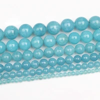 1 strands 153738cm round natural aquamarine stone rock 4mm 6mm 8mm 10mm 12mm beads lot for jewelry making diy bracelet