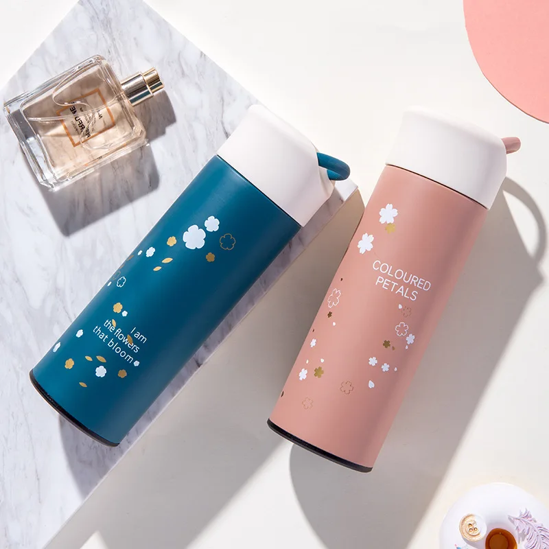 

Thermal Mug Small Floral 304 Stainless Steel Insulated Cup With Tea Compartment For Office Tea Brewing Cup Thermal