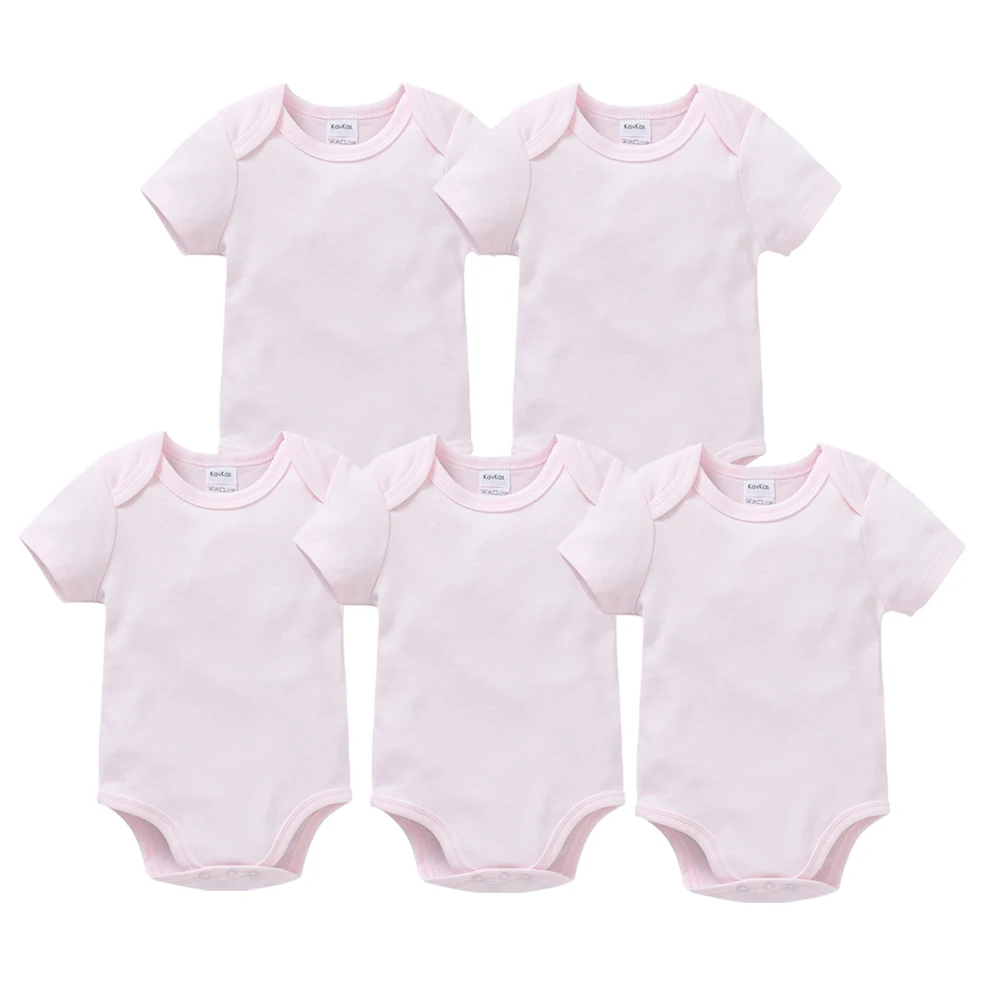

2022 3 5 Pcs/lot Baby Girl Clothes Short Sleeve Cotton Bebe Bodysuit 0-24 Months Plain Blank Summer Newborn Overalls