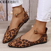2022 tennis female fashion womens casual single shoes breathable slip on flat round toe leopard outdoor loafers peas shoes