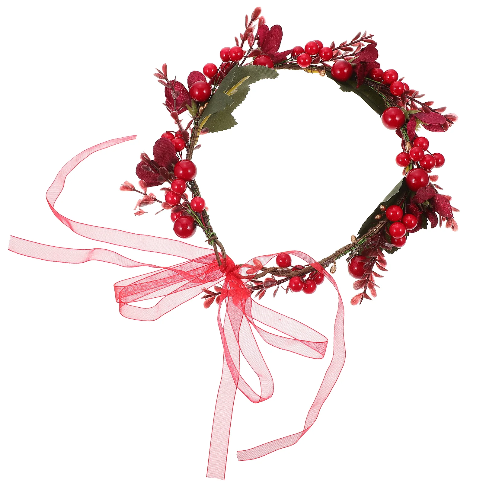 

Headband Nativity Decor Garland Headwear Bride Accessories Christmas Wreath Chic Holly Berry Headpiece Holiday Wreath Headdress