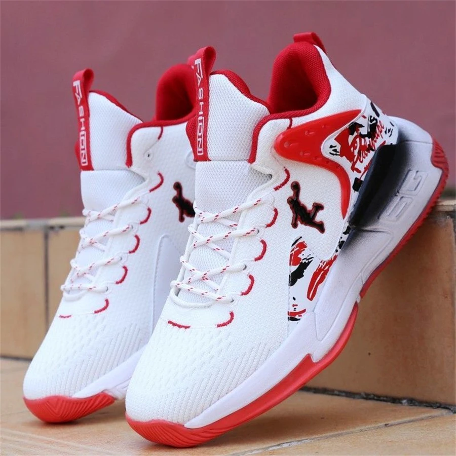 New Men's Basketball Shoes Mesh Breathable Cushioning Non-Slip Sports Shoes Gym Training Athletic Basketball Sneakers