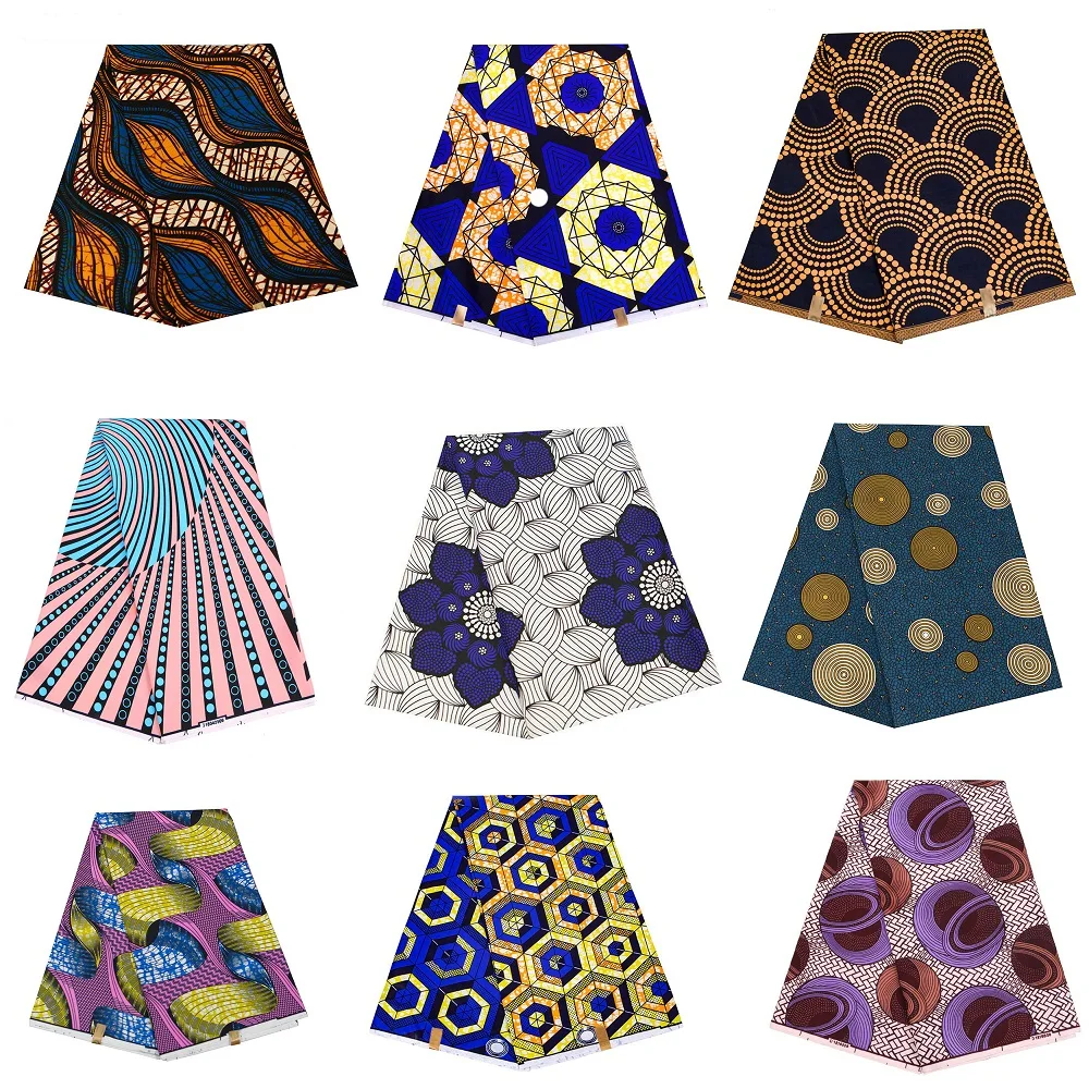 Half Yard Size High Quality Ankara Fabric African Real Wax Print Cotton 100% Wax for Sewing Material Nigeria Style Designer