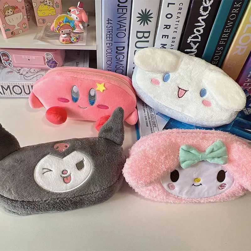 

Anime Kirby Kawaii Pencil Case Cartoon Plush Doll Pen Bag Box Kids Gift High Capacity Cosmetic Stationery Pouch School Supplies