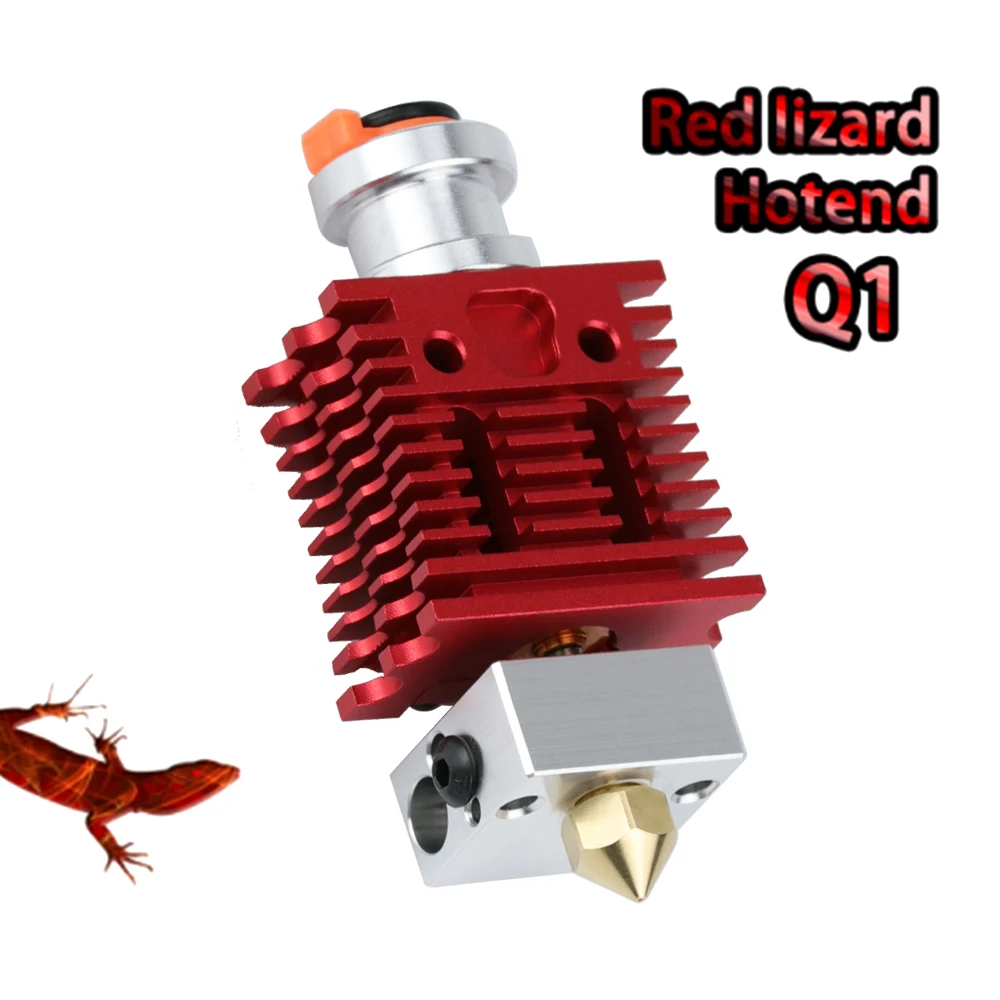 

3D Printer Extruder Red Lizard Q1 Radiator Ultra Precision Hotend V6 Extruder For the V6 Hotend and Ender-3 CR10 Hotend adapters
