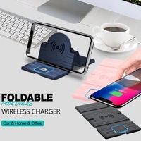 wireless car charger pad foldable fast charging base station mount non slip phone stand holder for iphone x xs 11 huawei