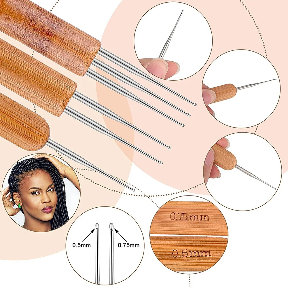 Набор инструментов для вязания косичек иголки дредов изогнутые сцепляющие