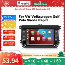 Podofo Android 11 For VW Volkswagen Golf Polo Skoda Rapid Octavia Radio Tiguan Passat b7 Jetta 2 Din Auto Carplay GPS Radio128G