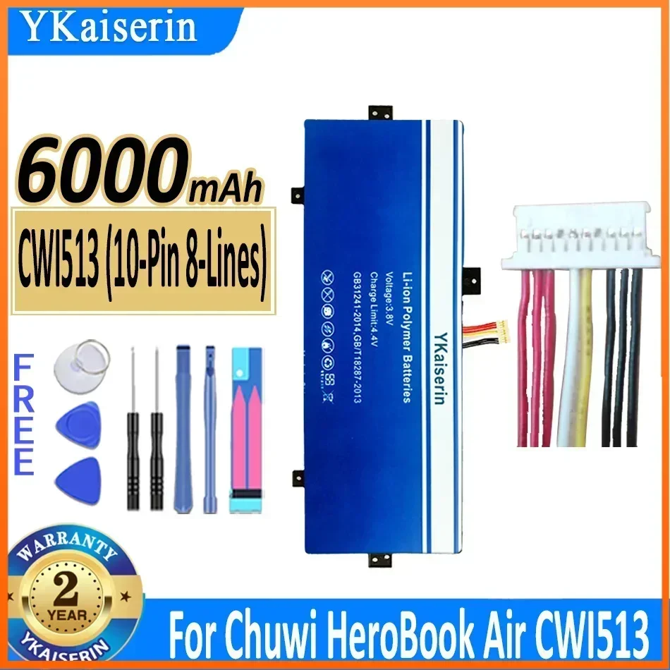 Сменный аккумулятор YKaiserin 6000 мАч для Chuwi HeroBook Air CWI513 11 6 дюйма MB 2455012 НВ- 3492107 -2С 3791229 C