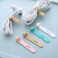 4pcs storage soft tapes silicone rubber data line organizer headset anti lost anti winding tool power cable strapping tape