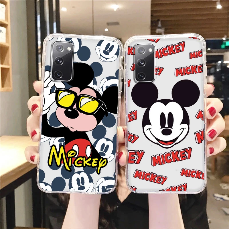 

Disney Mickey Mouse Cool Transparent Phone Case For Samsung A73 A72 A71 A53 A52 A51 A42 A33 A32 A23 A22 A21S A12 A03 5G Cover
