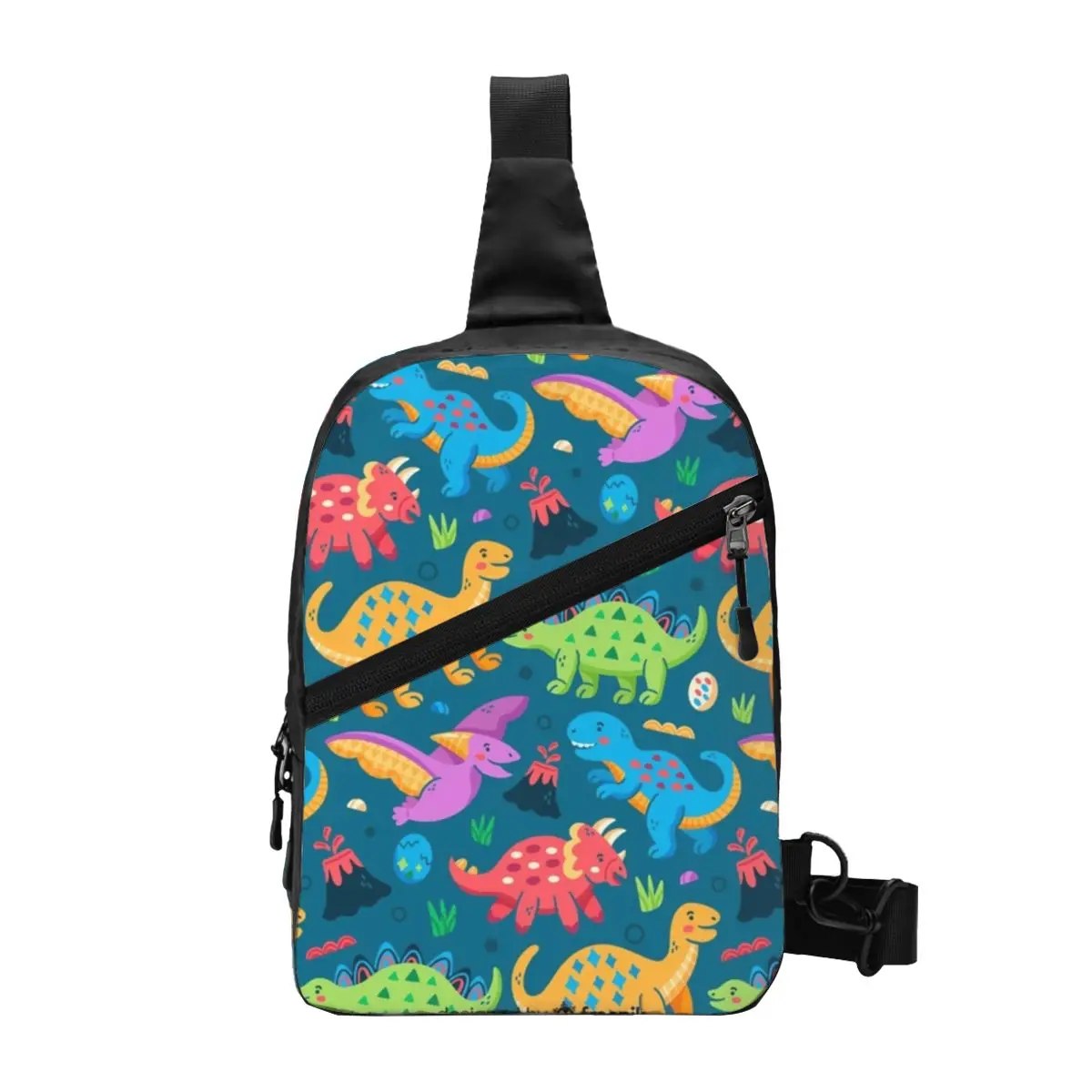 

Pattern Background Of Colorful Dinosaur Chest Bag dinosaur Cute Crossbody Bags Unisex Cycling Streetwear Designer Small Bag