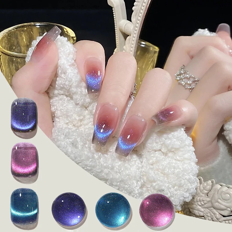 

8ml Glitter UV Gel Crystal Jelly Rainbow Magnetic Gels Semi-Permanent Soak Off UV LED Varnish Colorful Nail Gel Polish Nail Art