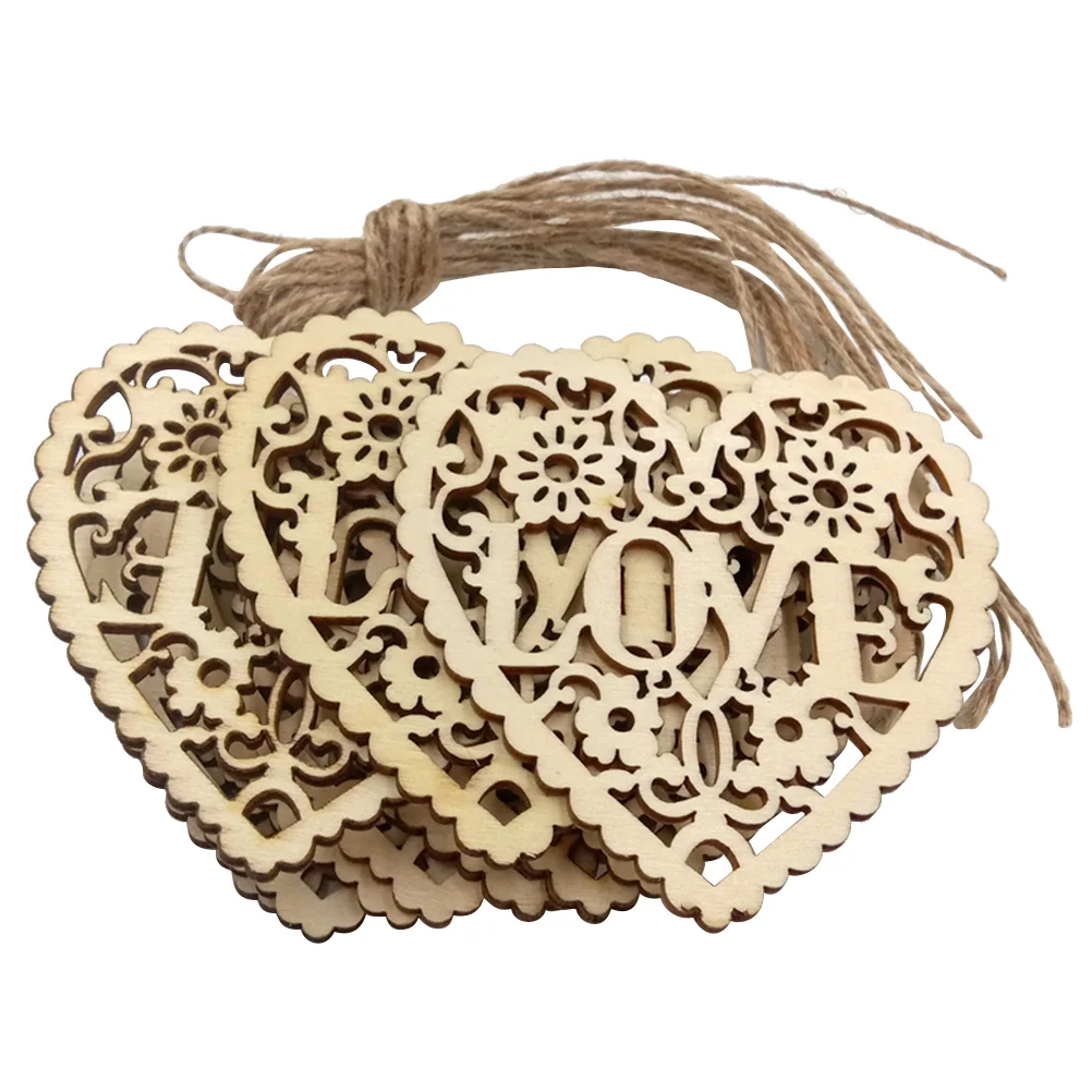 

10Pcs Valentine Day Party Decorations Wedding Heart Decoration Wooden Heart Shapes Wedding Party Decorations