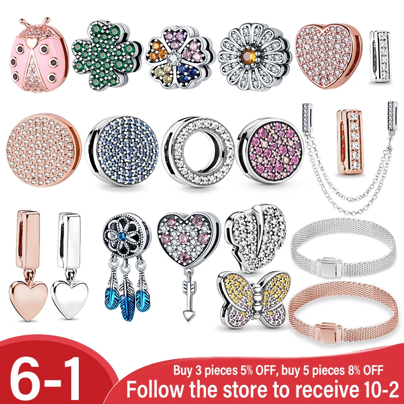 

charm original 925 silver jewelry flat bar bead and bracelet for pandora charm women's bracelet jewelry DIY fashion jewelry gift