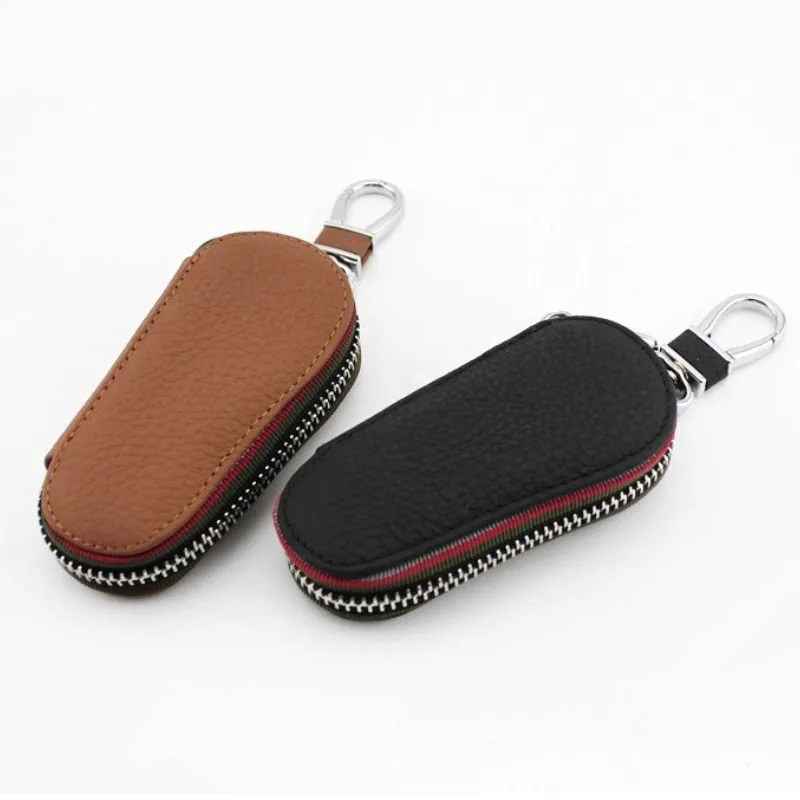 

Car Key Case Fashion Litchi Pattern Cowhide Key Case Car Key Protection Case Zipper Case