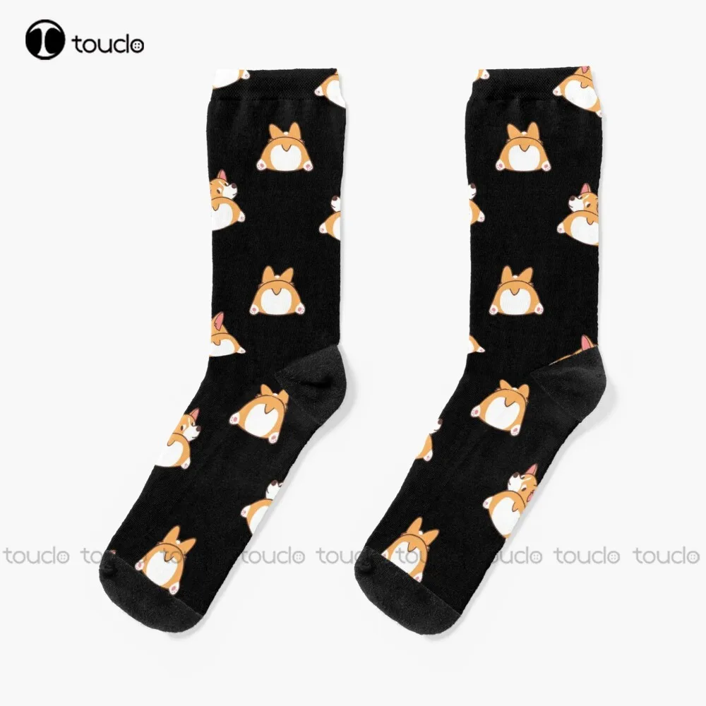 

Funny Cute Corgi Butt Pattern Dark Socks Mens Socks Size Unisex Adult Teen Youth Socks Comfortable Best Girls Sports Funny Gift