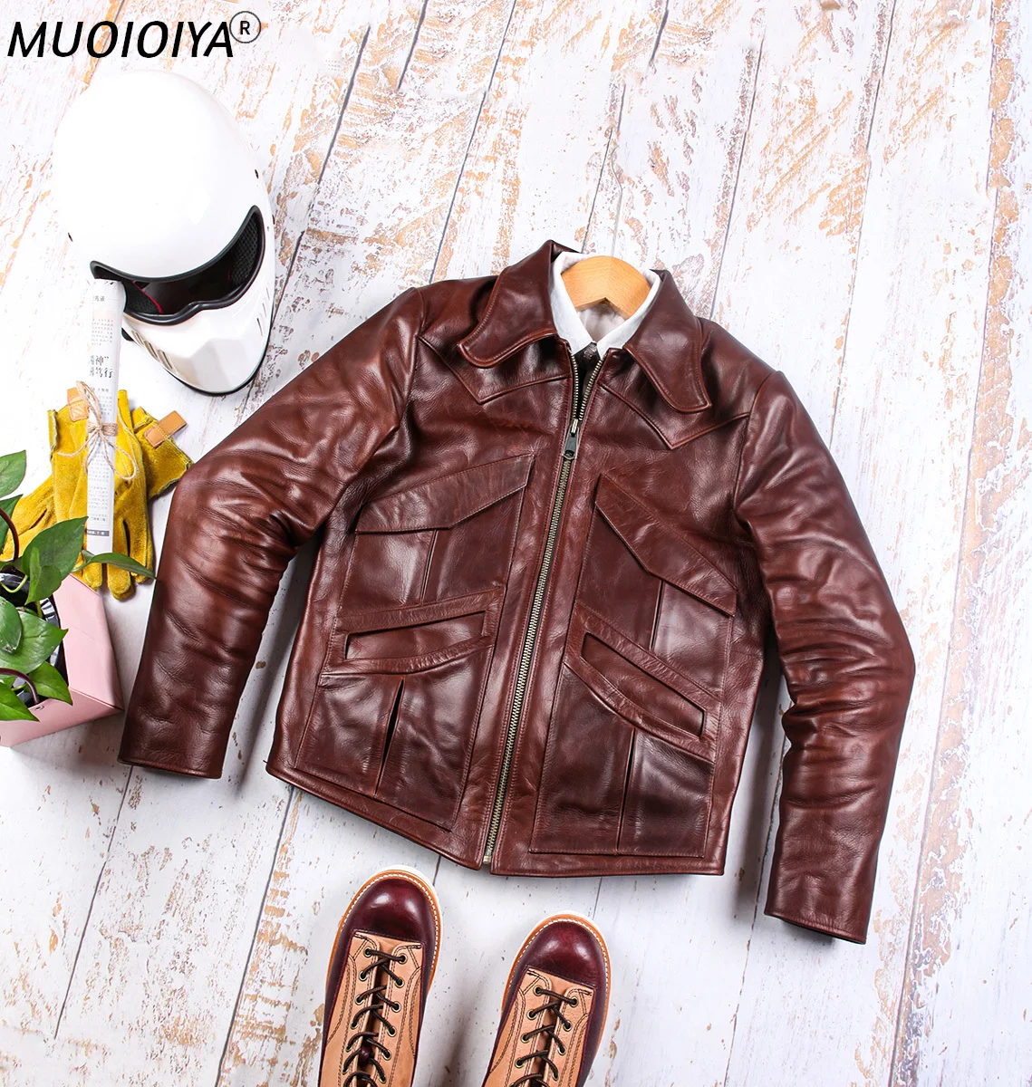 

Asian Size Men's Super Quality Slim Vintage Genuine Italian Tuscany Cow Leather Rider Jacket