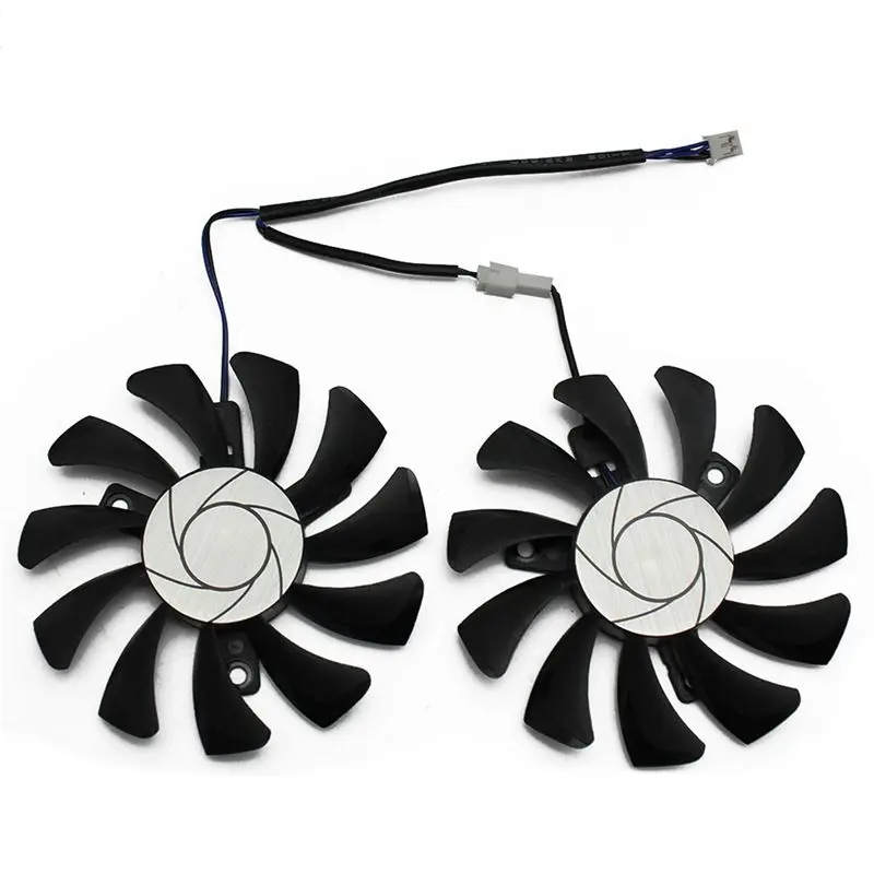 Фото M51K-HA8010H12F-Z 75MM 2-контактный кулер для видеокарты GTX1050ti с двумя вентиляторами для MSI Geforce GTX 1050Ti GTX-1050-Ti-4GT-OC (6 шт.) №5