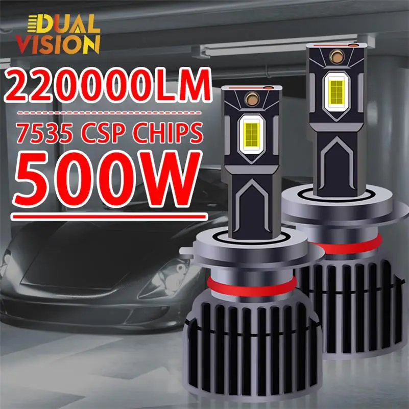 

Dualvision H7 H4 H11 LED Canbus 500W 220000LM K5C Pro H1 H8 H9 7535 CSP HB3 9006 HB4 9012 HIR2 STG PTF Lo/Hi Bulb Beam 6000K 12V