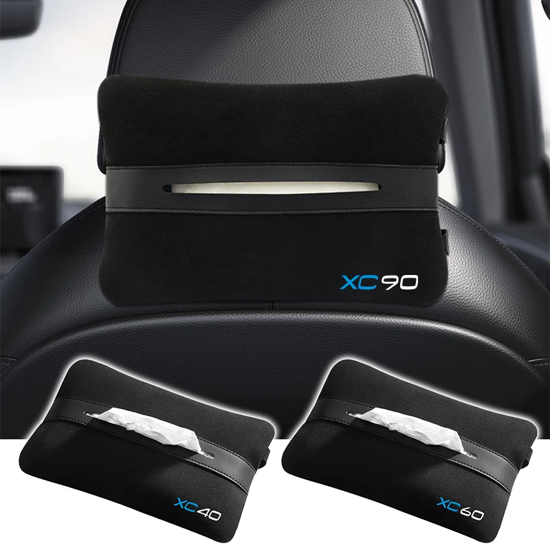

Car armrest box seat back portable tissue box Suede tissue bag for Volvo XC40 XC60 XC80 XC90 V40 V60 S60L S80
