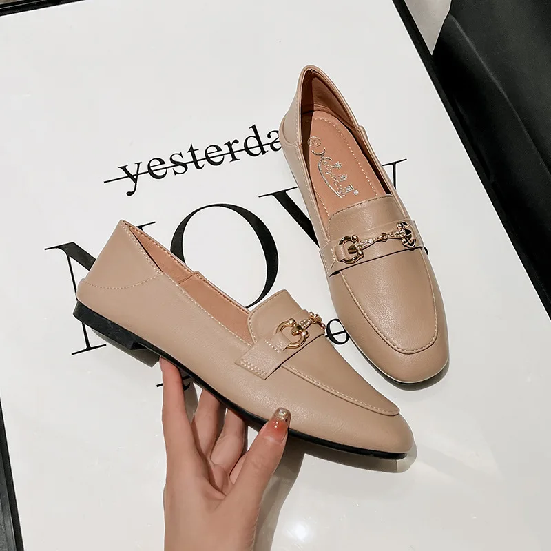 Summer Women Sandals Loafers Slip On Slipper Leather Flat Shoes Casual Buckles for Women Lady