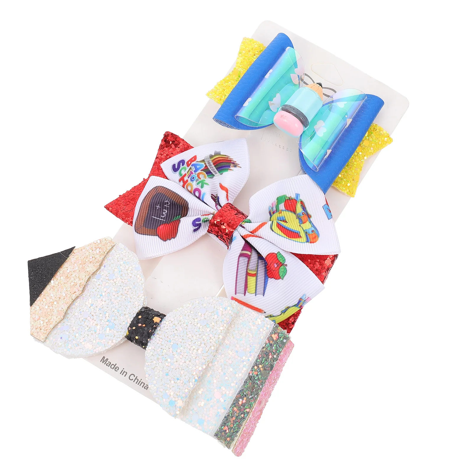 

5 Pcs Baby Tiara Back School Hair Clips Bow Headdress Lace Girl Kindergarten Greeter Children Decorations
