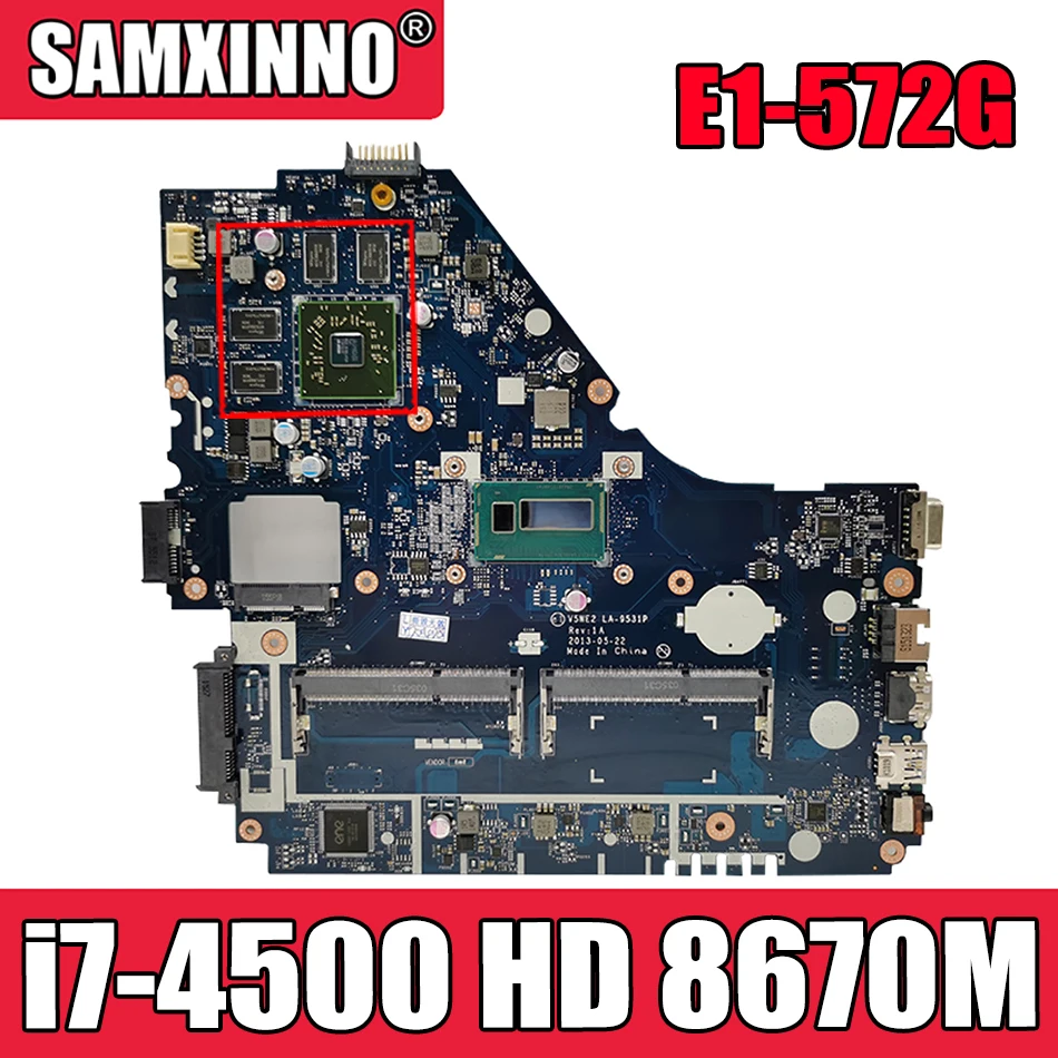 

Материнская плата V5WE2 для ноутбука Acer la-9531p V5-561G, материнская плата для ноутбука E1-572G i7-4500, процессор HD 8670M 100%, работает