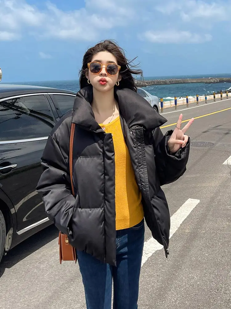 Vielleicht 2023 Women's Winter Coats Short Warm Down Basic Jacket Coat Fashion Stand Collar Outwear Female Korean Jacket Female