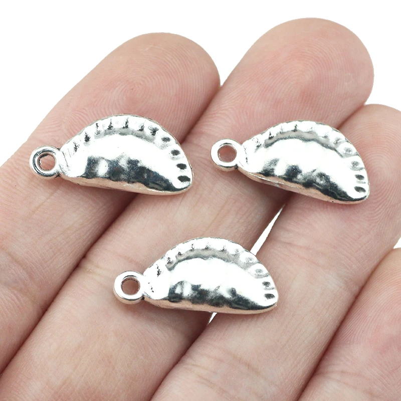 

10pieces 10x22mm Antique Silver Color Dumpling Charms Pendant For Jewelry Making DIY Jewelry Findings