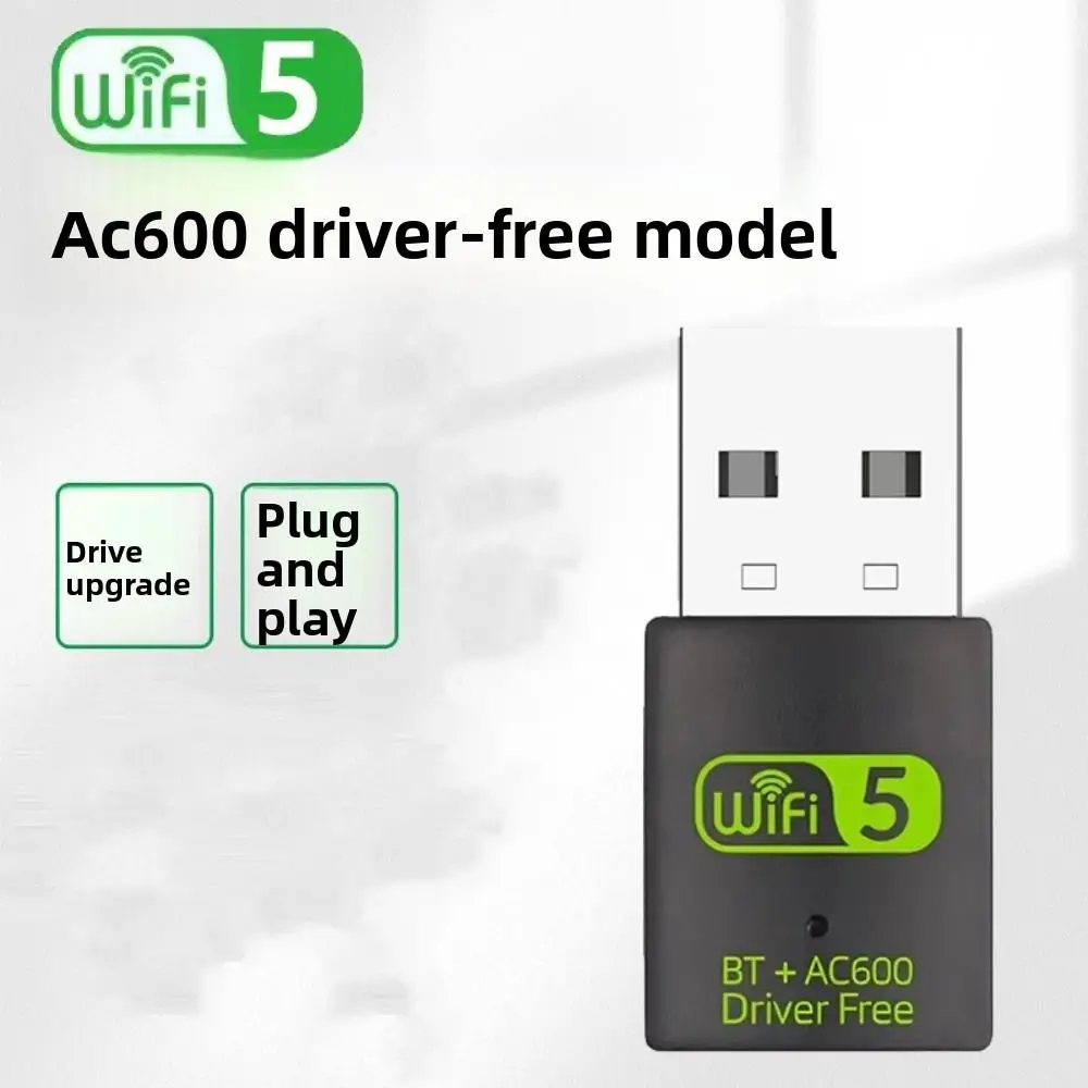 Фото USB-адаптер 2-в-1 с Bluetooth 5.0 (600 Мбит/с) и Wi-Fi AC600, двухдиапазонный беспроводной сетевой адаптер, приемник Wi-Fi №1