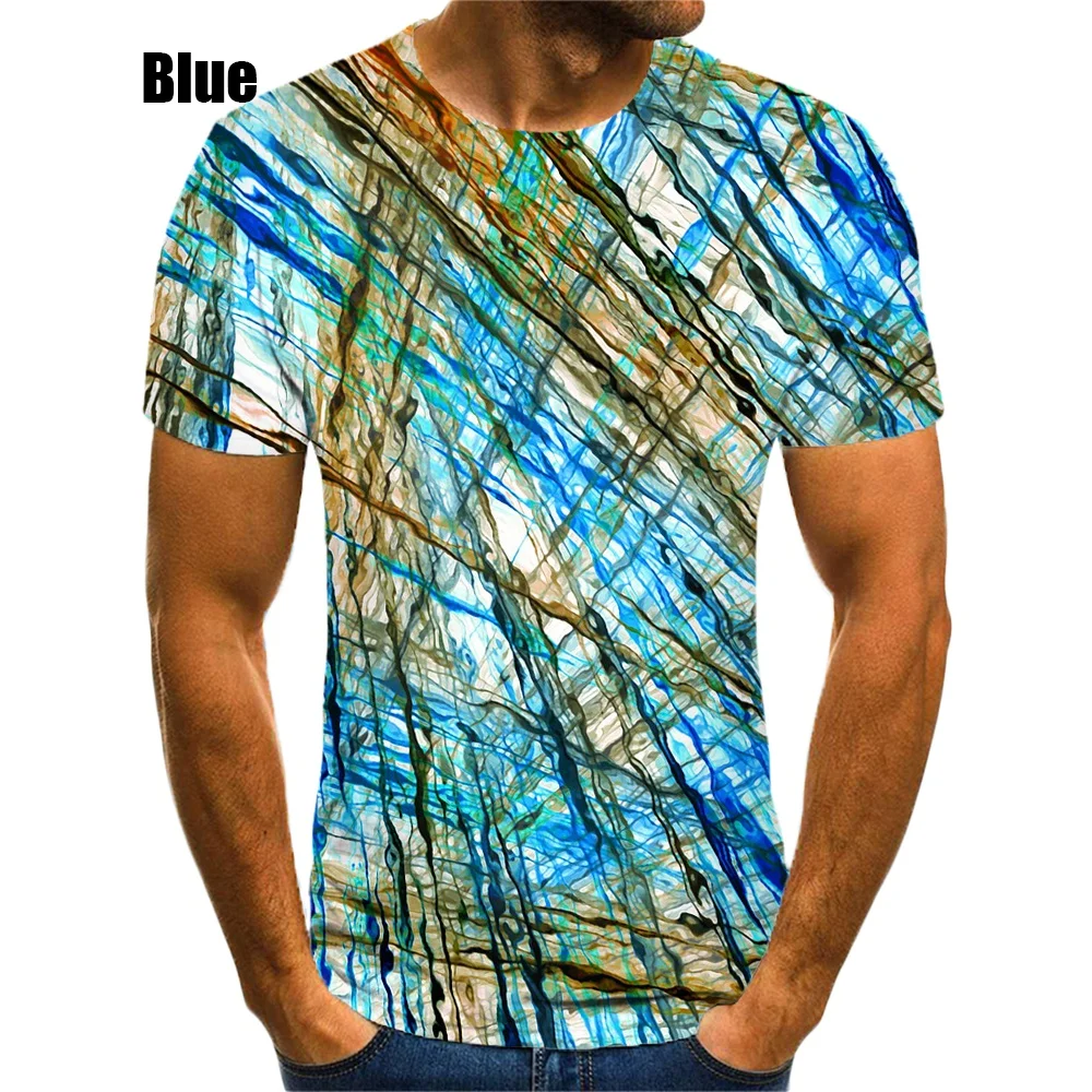 

Summer Men's Personality Short Sleeve 3D Printing Green Tie Dye Pattern T-shirt Men's Casual Short Sleeve T-Shirt