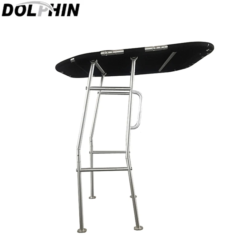 

Dolphin Upgraded Pro Economic T Top with Grab Handles Aluminium Tube Boat T Top with Black Canopy