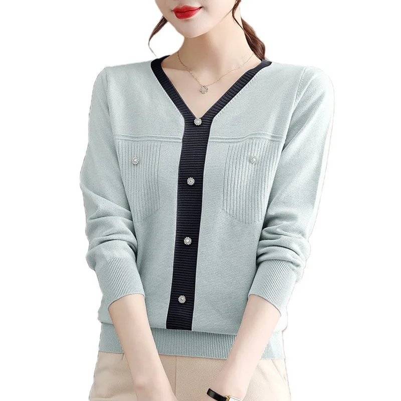 Модный антивозрастной топ для мам женский стильный тонкий вязаный свитер