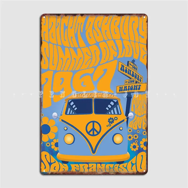 

Haight Ashbury Summer Of Love Metal Sign Cinema Kitchen Custom Home Plates Tin Sign Poster