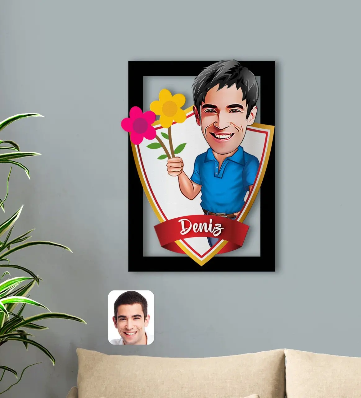 

Personalized Is Male Caricature OF 3D Wood Tablo-1