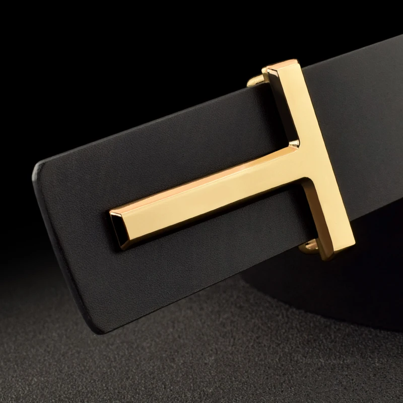 High Quality T Letter Designer Belt Denim Formal Leather Black Belt Men Fashion Luxury Designer Leather Belt