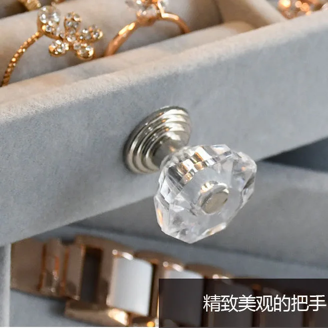 Acrylic Organizers Velvet Three-Layer Jewelery Storage Box Earring Rings Necklace Large Space Jewelery Case Holder Women Gift