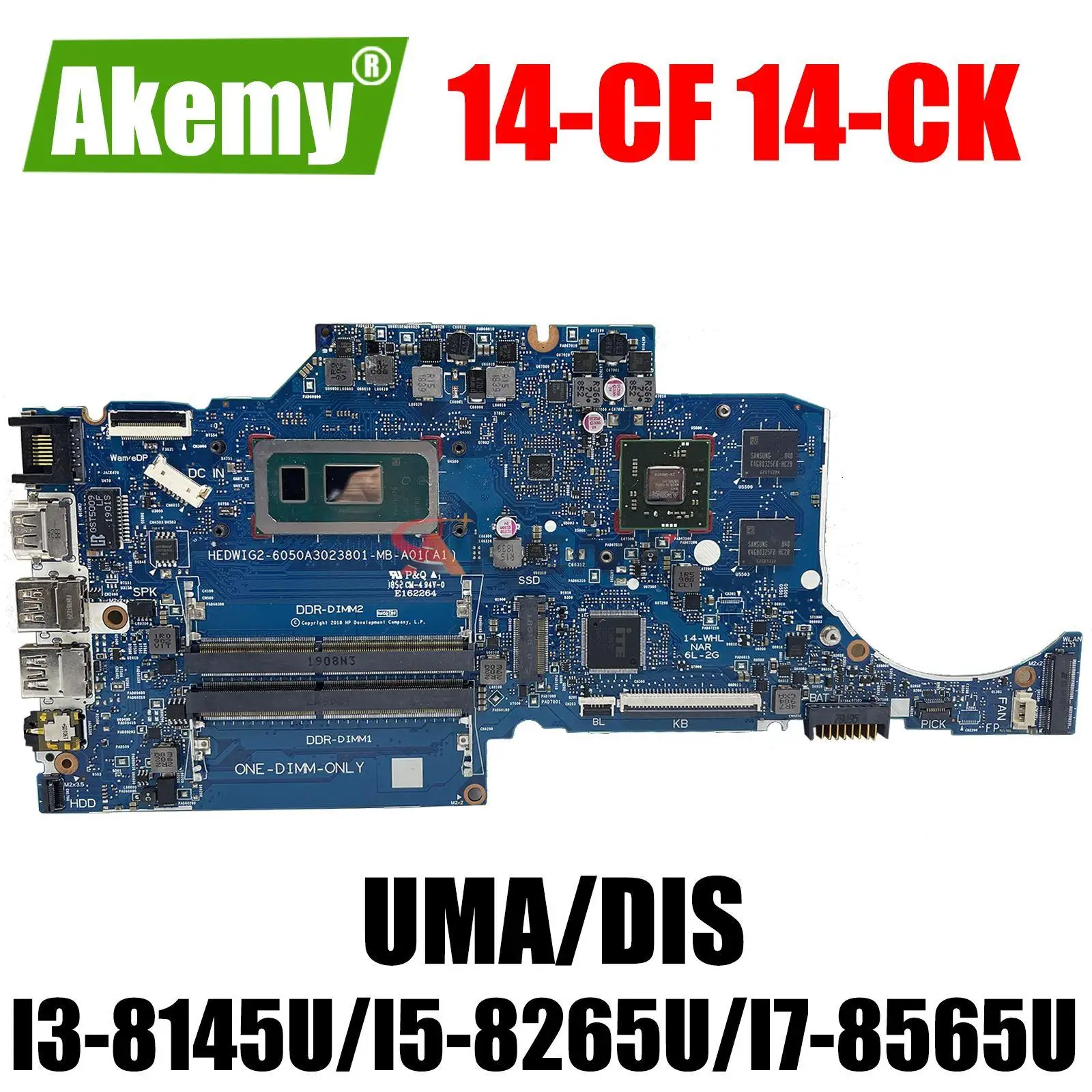 

For HP TPN-I130 14S-CF 14S-CR 14-CF 14S-CS Laptop Motherboard Mainboard 6050A3023801-MB-A01 With CPU I3-8145U I5-8265U I7-8565U