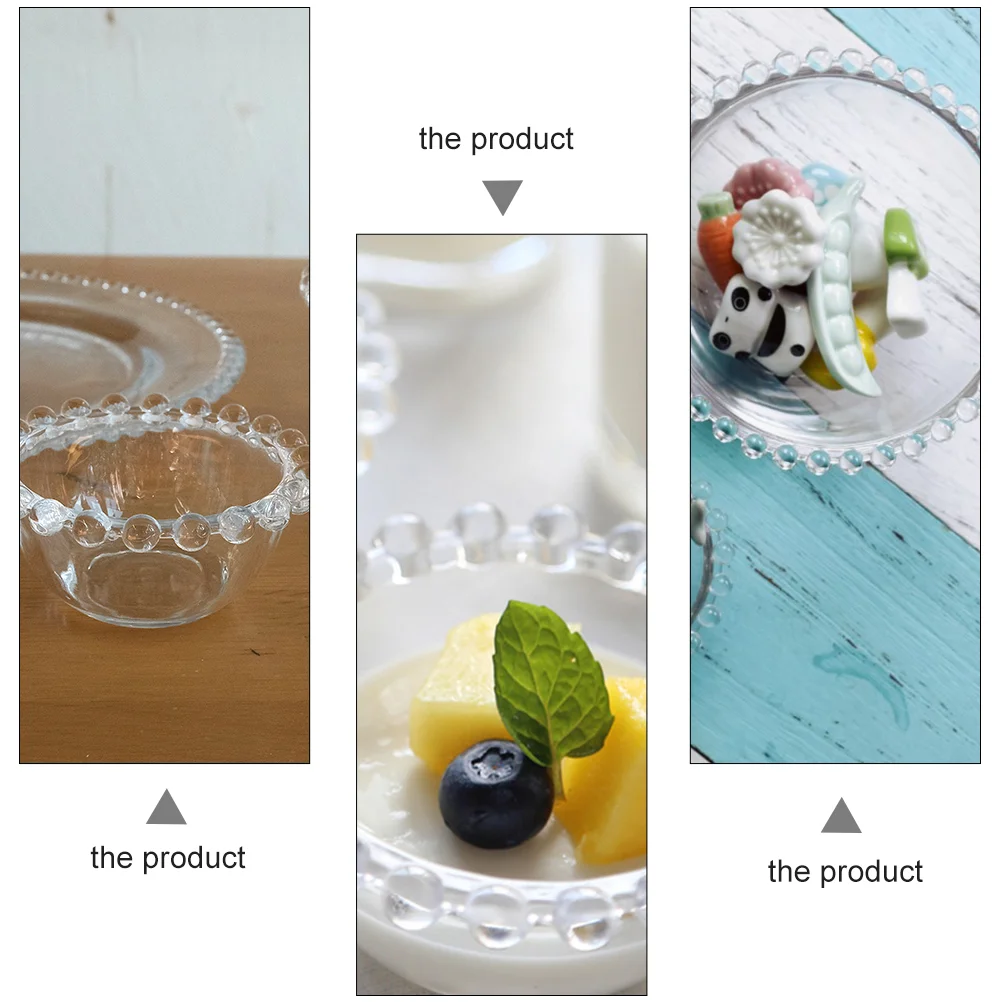 Тарелка с жемчужной оправой миска для закусок стеклянное блюдце украшение