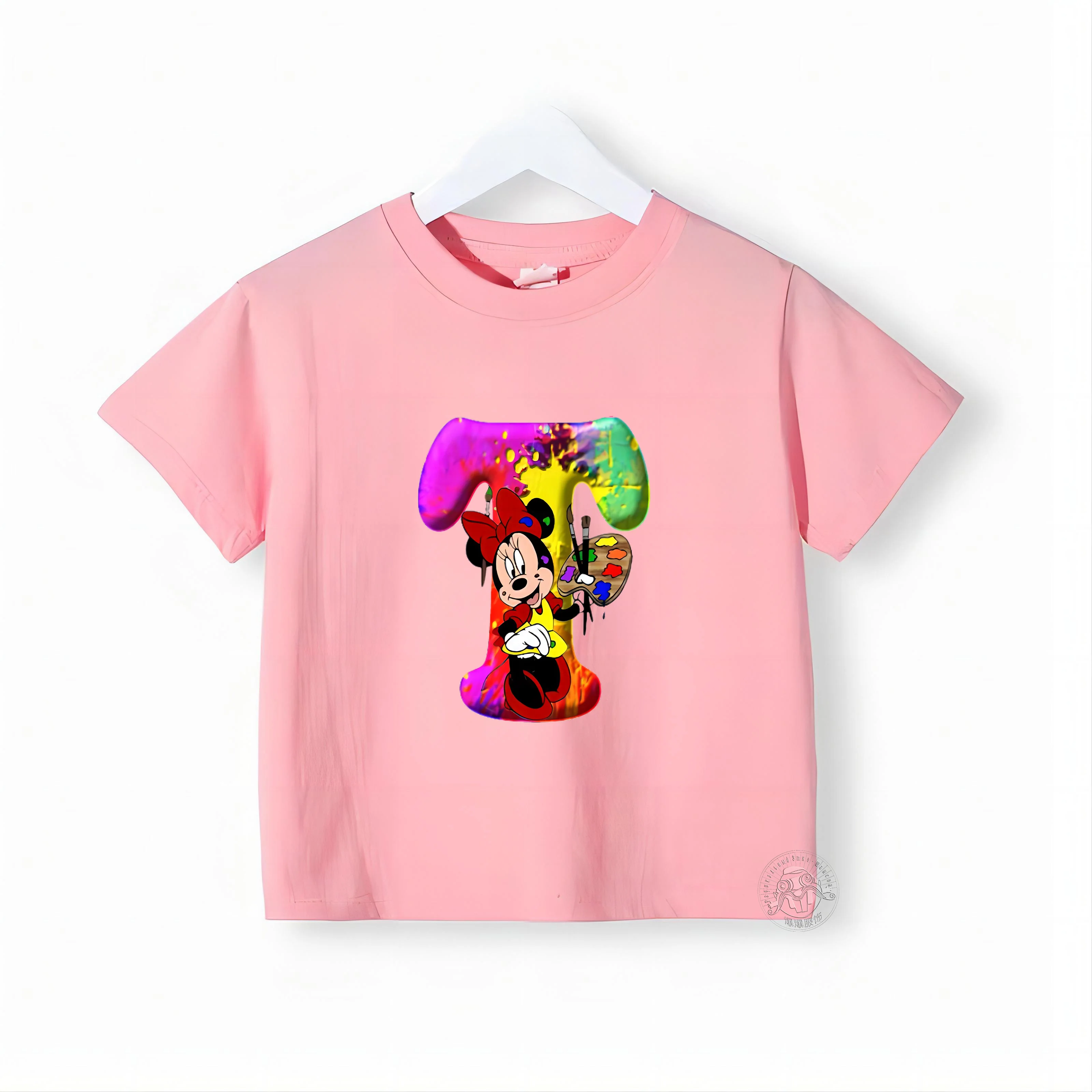 Футболка с коротким рукавом и круглым вырезом для мальчиков девочек из 100% хлопка